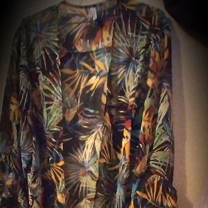 Sheer Tropical print cover up